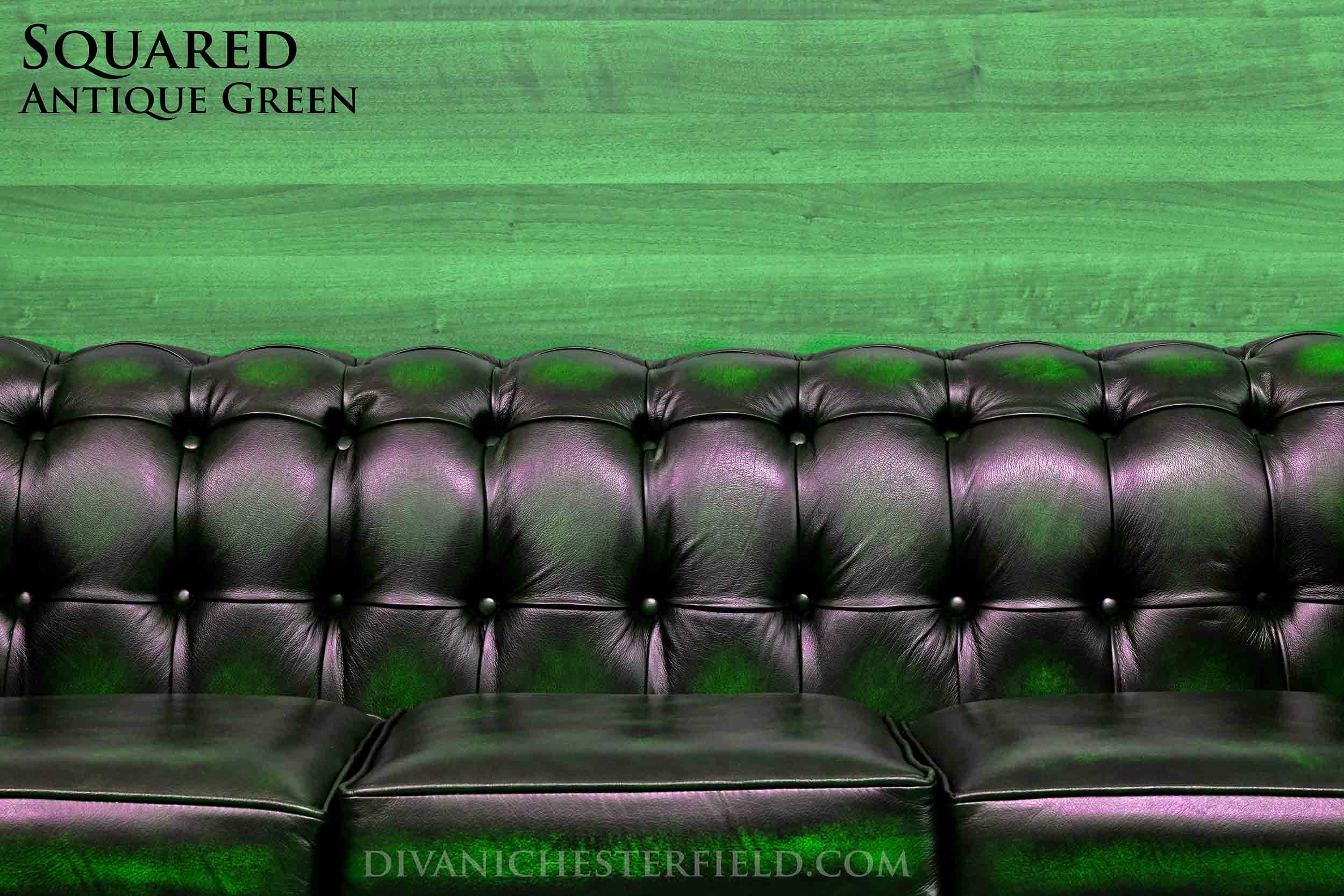divano chesterfield nuovo pelle verde bottoni