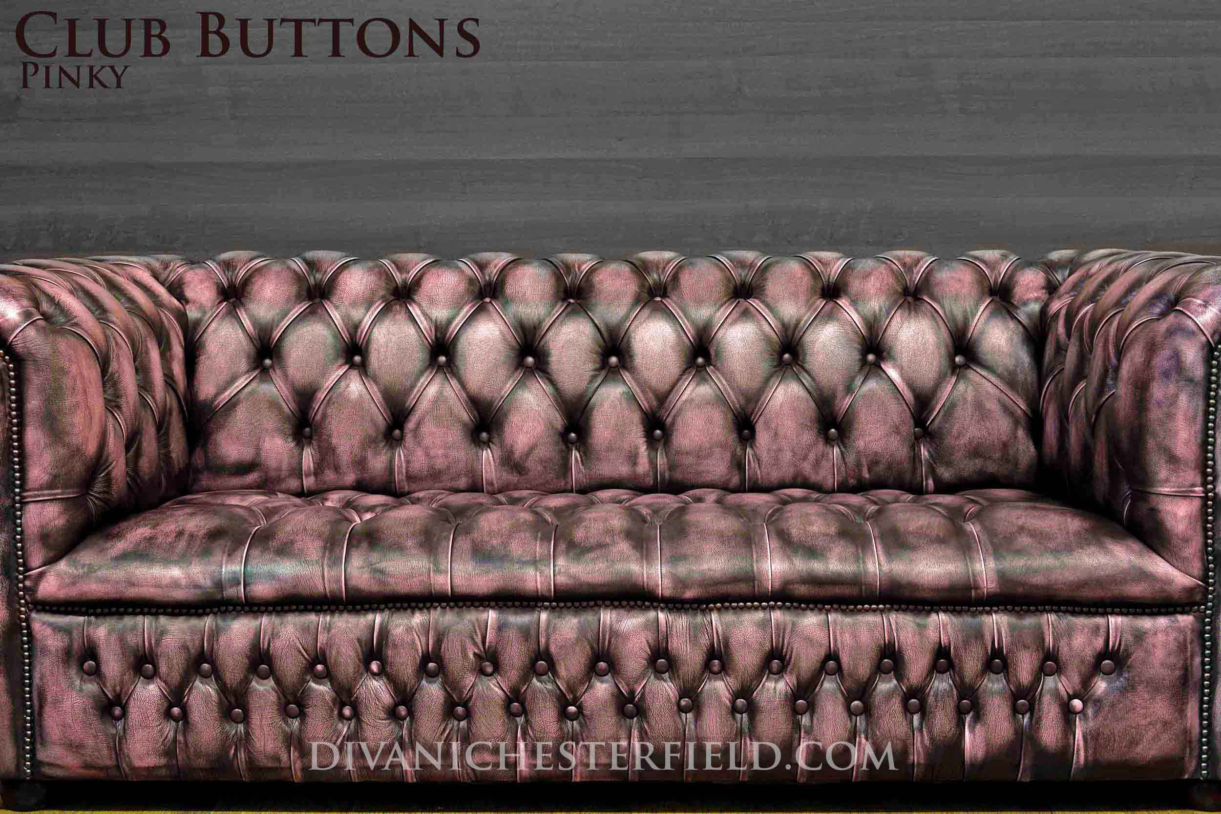 divano chester moderno bottoni pelle vintage rosa