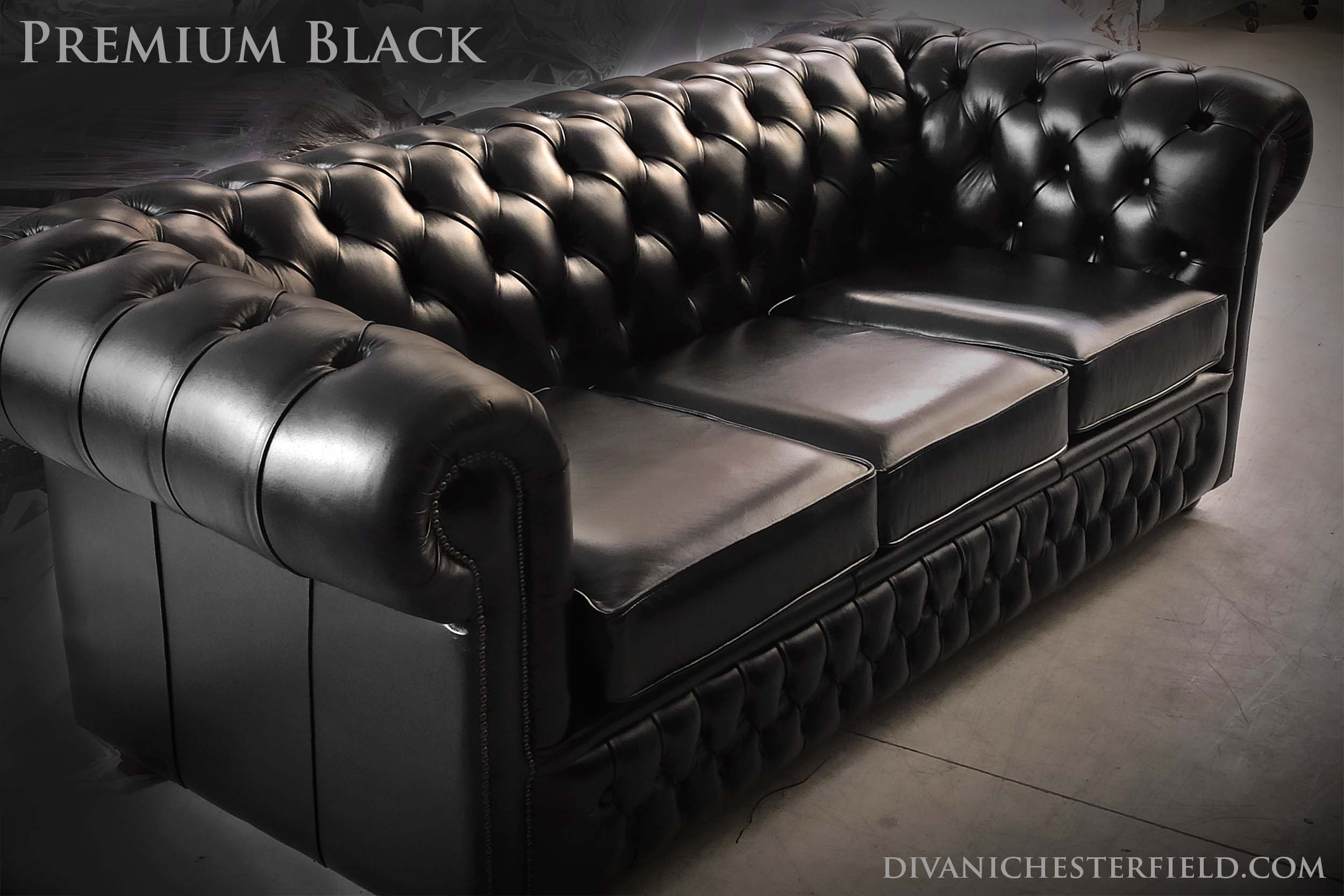 divano chester pelle nera