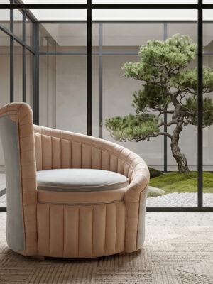 poltrona moderna design lusso pelle tubi harleq twist
