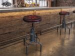 Sgabello Industriale Chesterfield Harleq Steampunk da bar regolabile