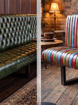 Panca Chesterfield in pelle personalizzabile