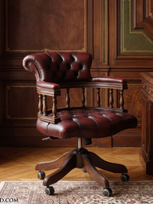 Poltrona Chesterfield Captain da ufficio girevole di lusso