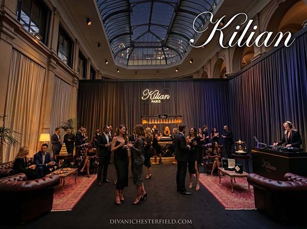 Noleggio di Divani e poltrone Chesterfield per allestimento evento Kylian Paris, Milano