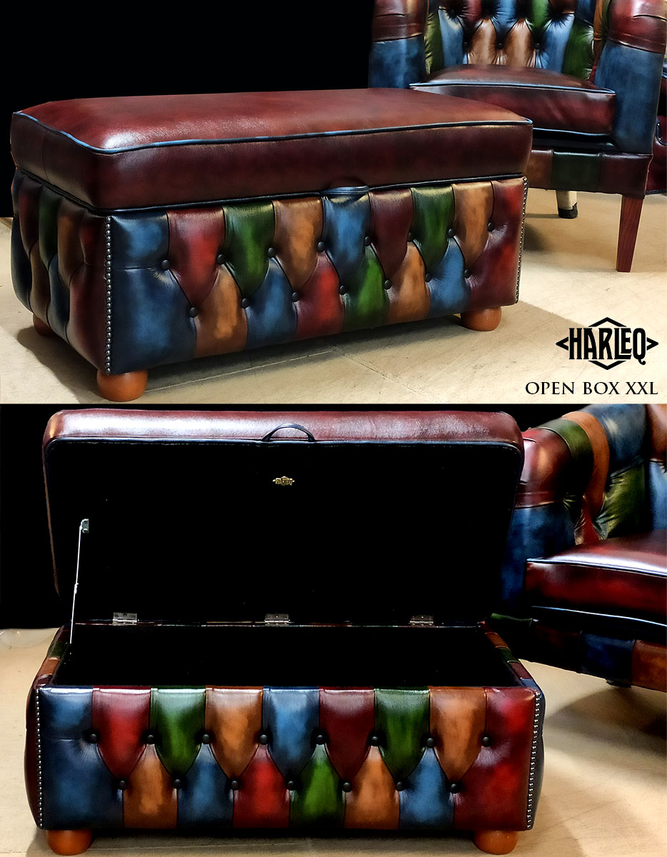 poggiapiedi tavolino apribile chaise longe chester cuscino originale patchwork design