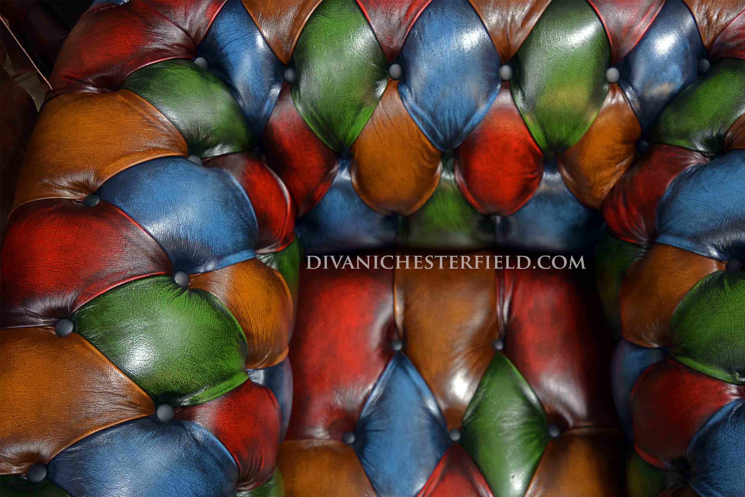 poltrona chesterfield patchwork harleq vintage