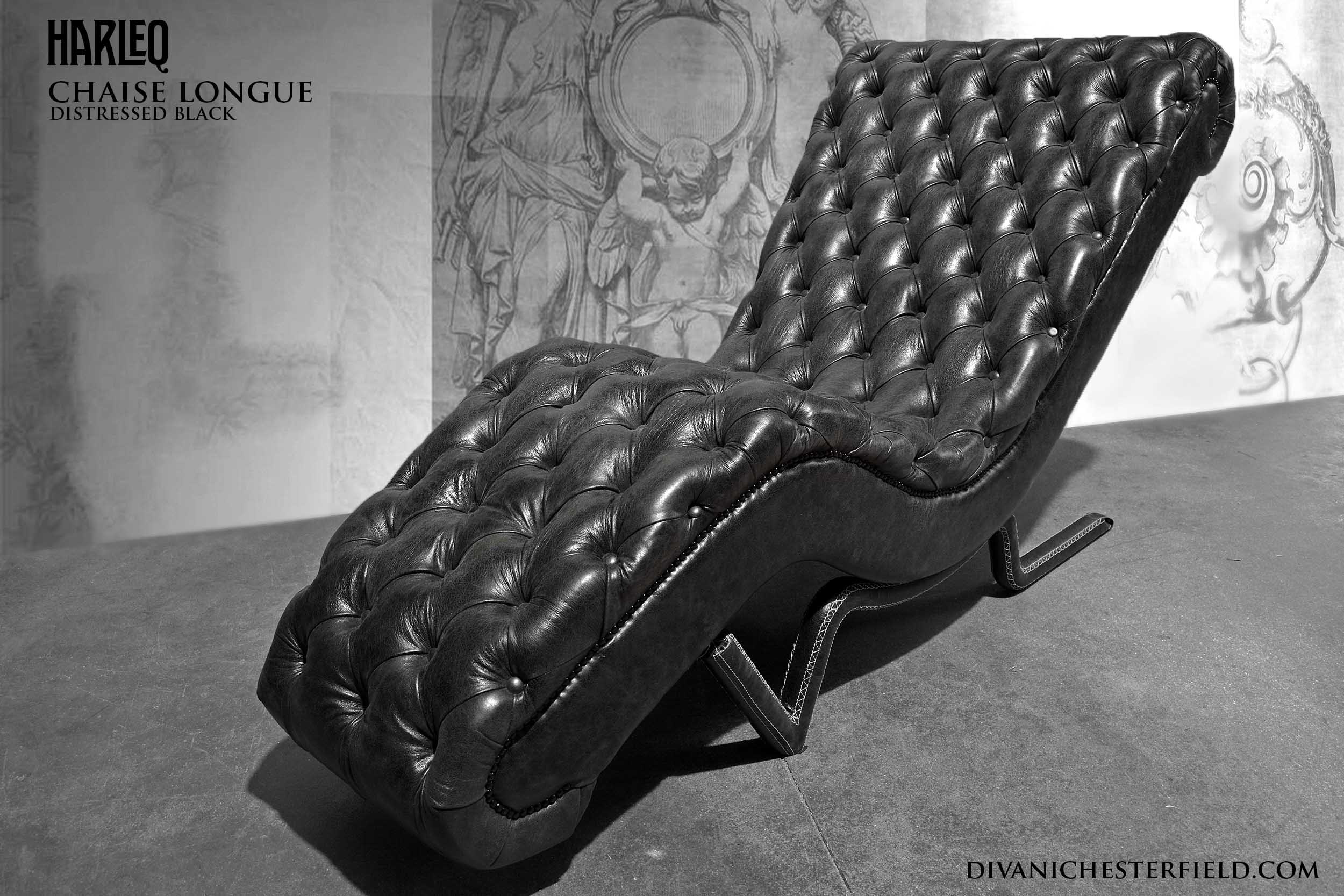 poltrona chaise longue moderna pelle nera