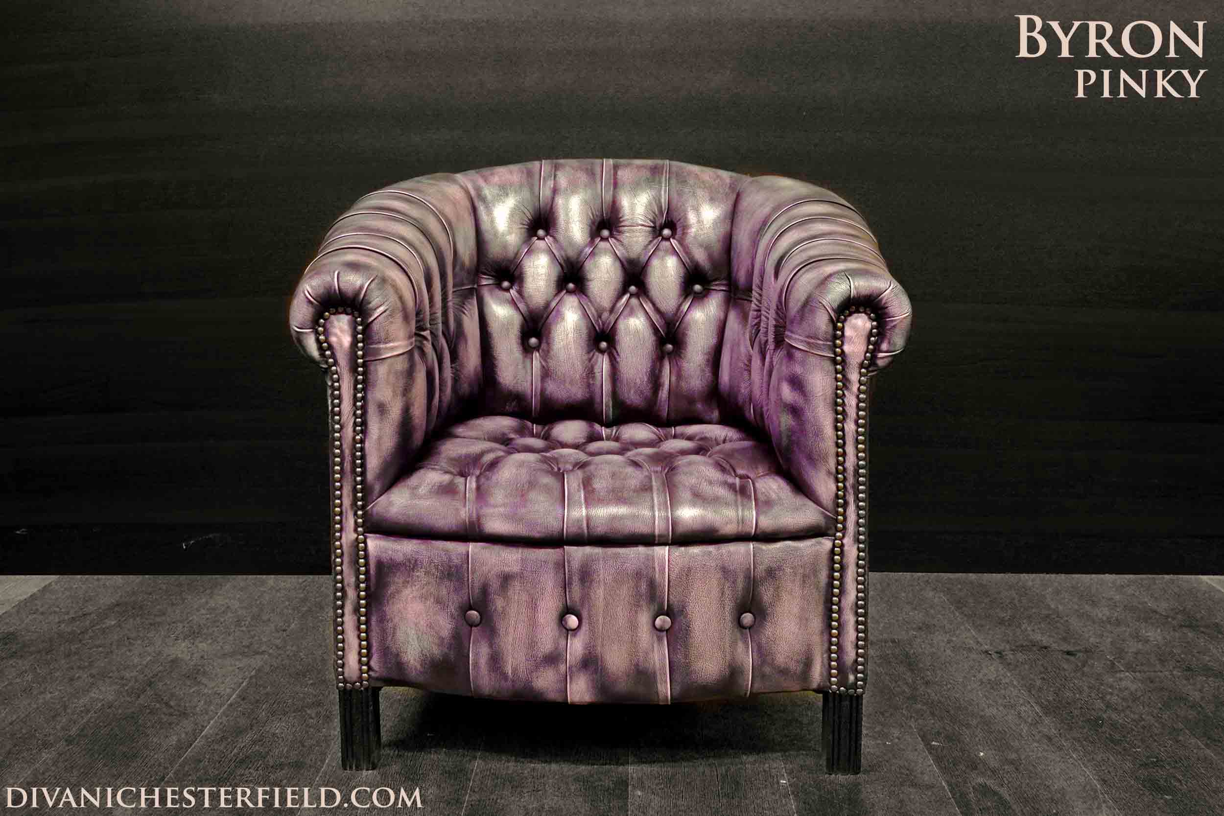 poltrone chesterfield queen anne pelle vintage Pinky